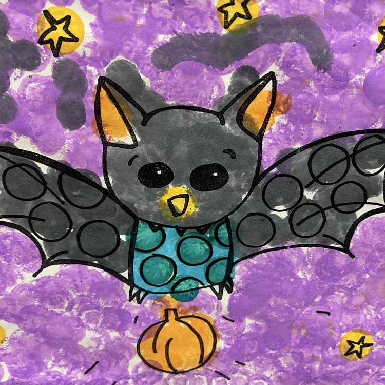 first grade bat dabber paintings