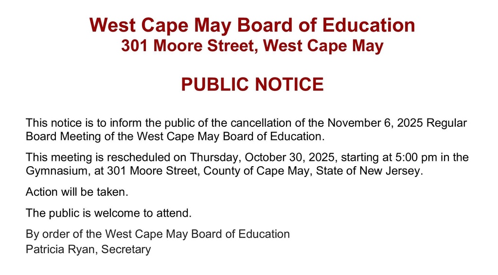 BOE PUBLIC NOTICE - OCT. 30