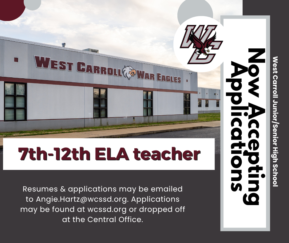  Resumes & applications may be emailed to Angie.Hartz@wcssd.org. Applications may be found at wcssd.org or dropped off at the Central Office.