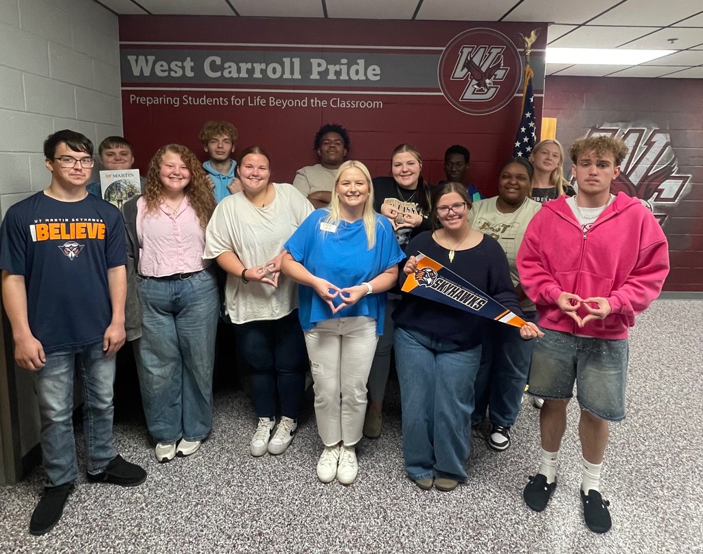 West Carroll seniors are planning for what’s next. UT Martin visited campus during College Application Month to help guide students through the college process and scholarship options. #WCSSD #CollegeBound #ClassOf2025