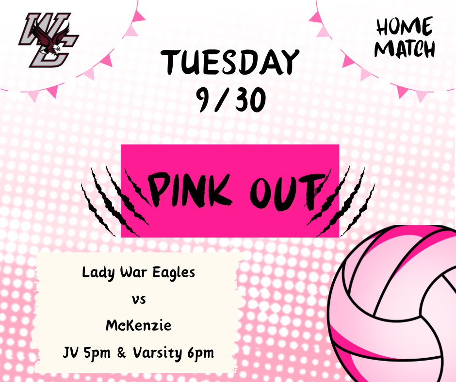 Support our Lady War Eagle Volleyball Team on Tuesday, 9/30!