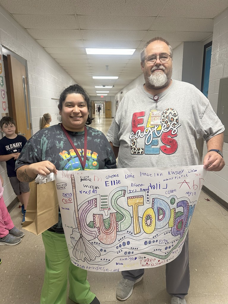 wcssd celebrates custodial staff pictured with poster created by students