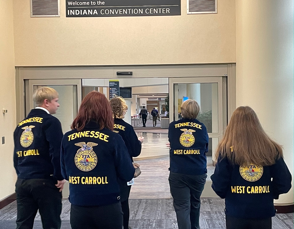 West Carroll FFA students eagerly walking into the FFA Convention and Expo.