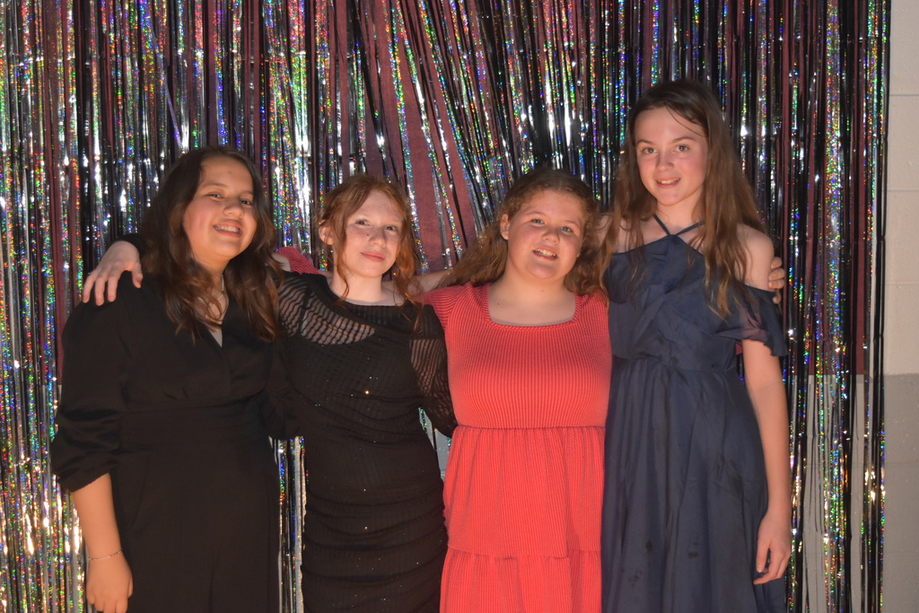West Carroll Junior High students during Homecoming festivities. From L to R: Sofia Blackketter, Olivia,  Kinlee Belk, Gemma Hanks