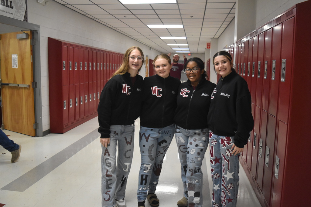 West Carroll Junior High students during Homecoming festivities. From L to R: Kinsley Newsom, Ella Rogers, Khloe Foster, Makinley Mills