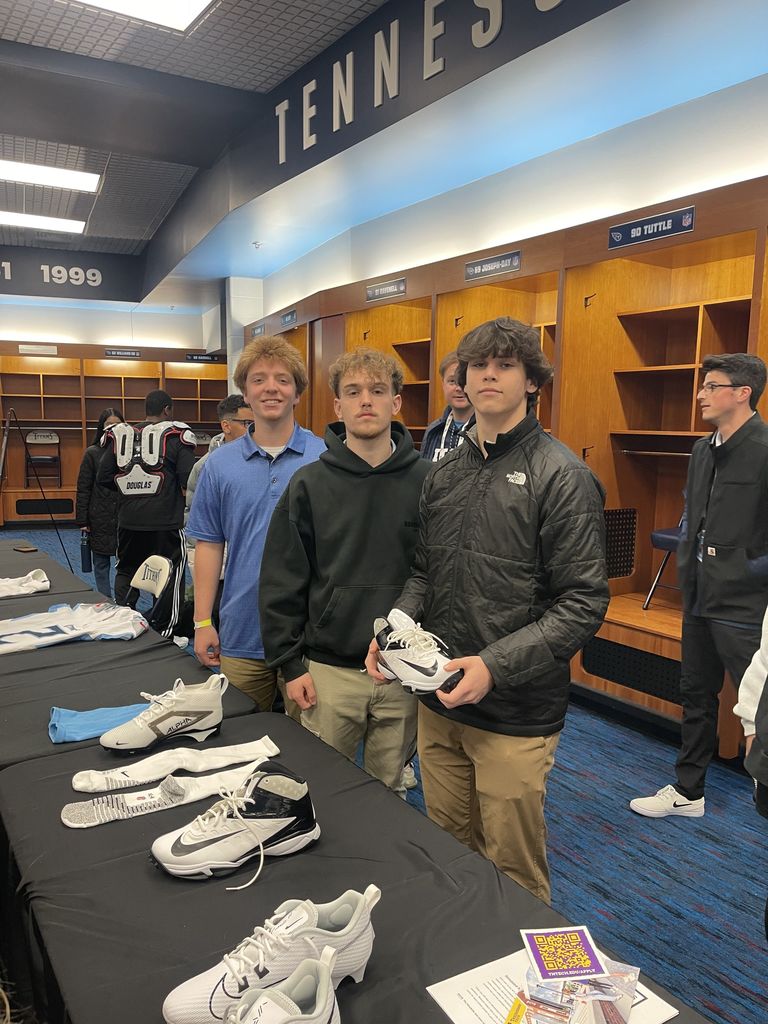 West Carroll FBLA students in the Titans locker room