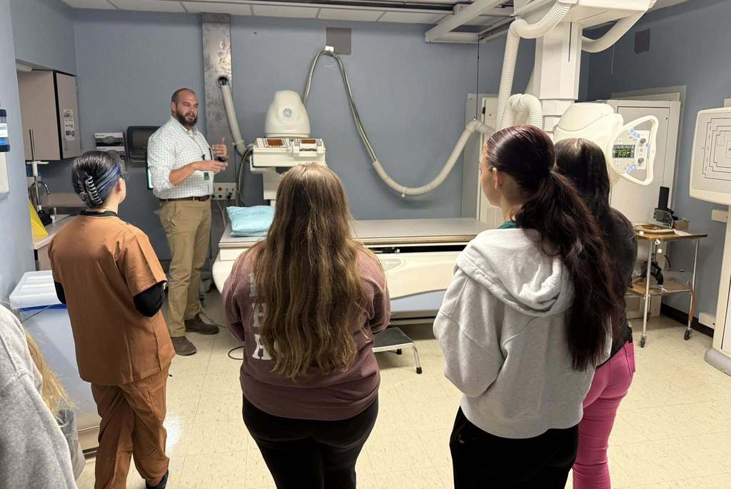 West Carroll Diagnostic Medicine students at Baptist Memorial Hospital learning about X-rays