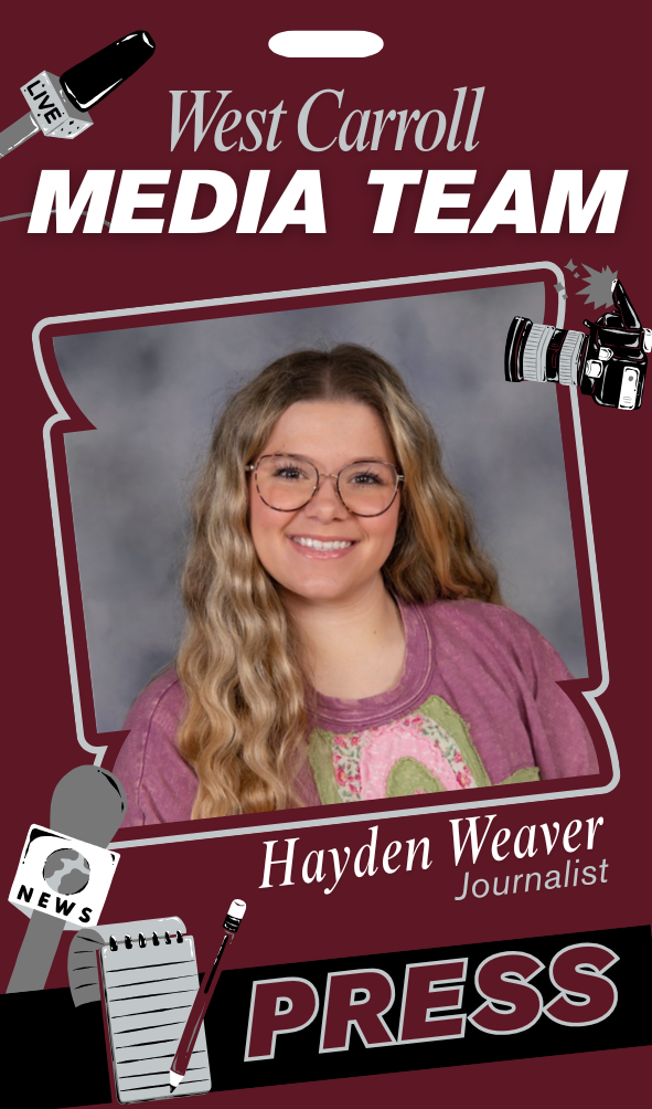 West Carroll Student Media Team Intern, Hayden Weaver