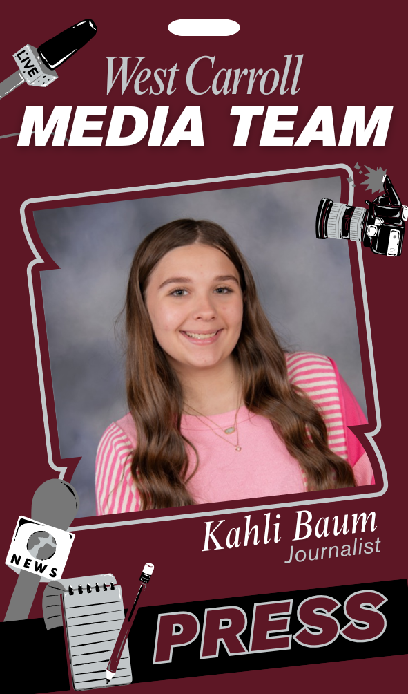 West Carroll Student Media Team Intern, Kahli Baum 