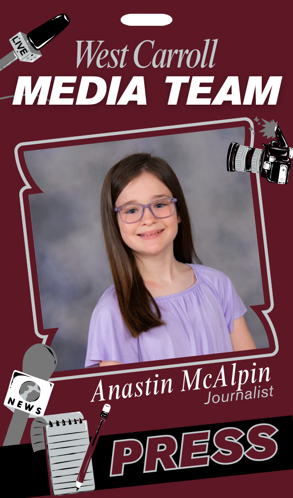 West Carroll Student Media Team Intern, Anastin McAlpin