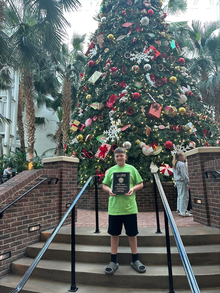 beta students at convention in front of christmas decorations at opryland hotel