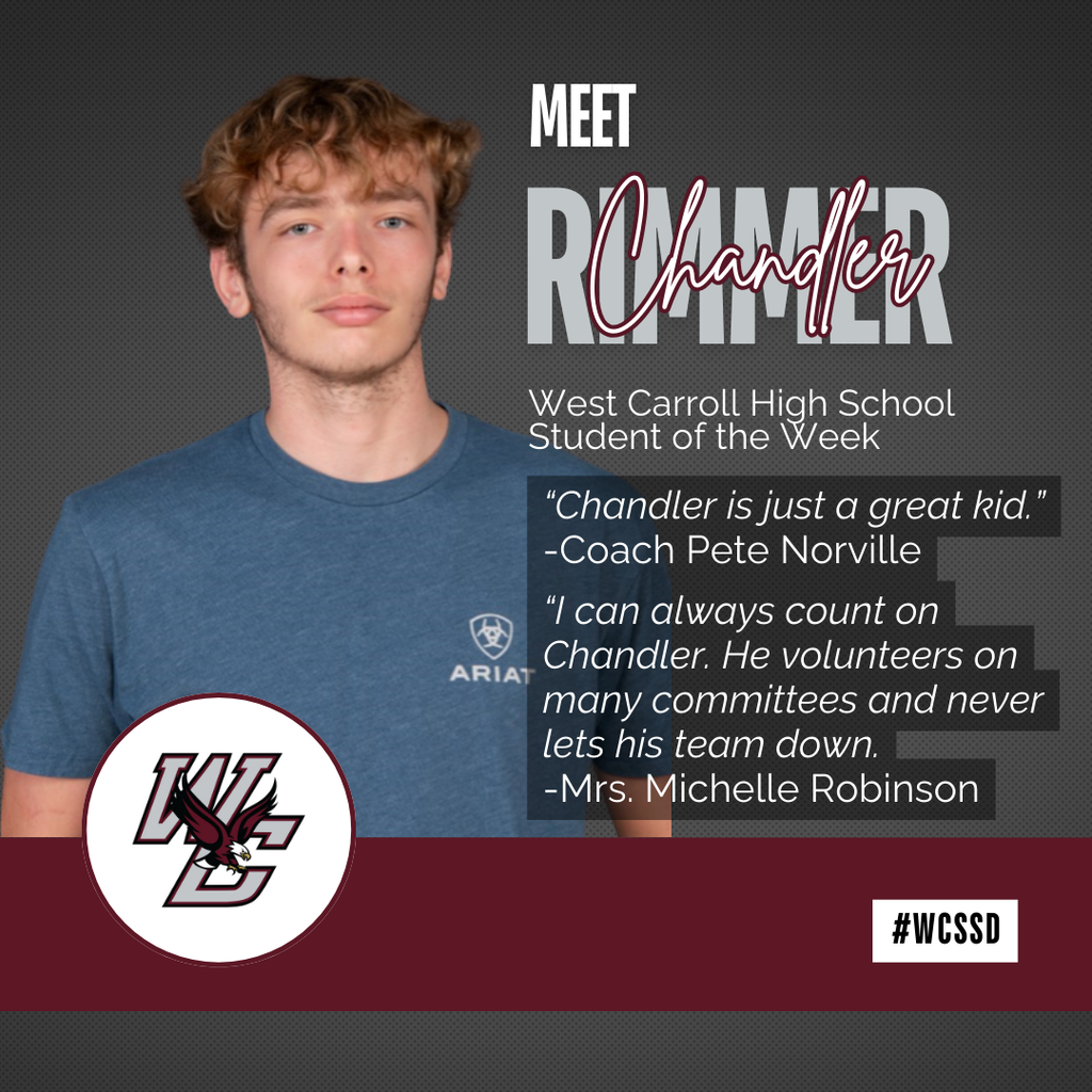 graphic celelbrating week 10 students of the week chandler rimmer jack simpson and whitley white