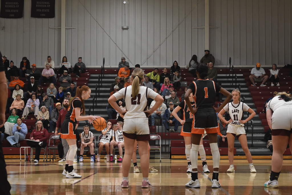 Girls basketball game action shot against Greenfield 