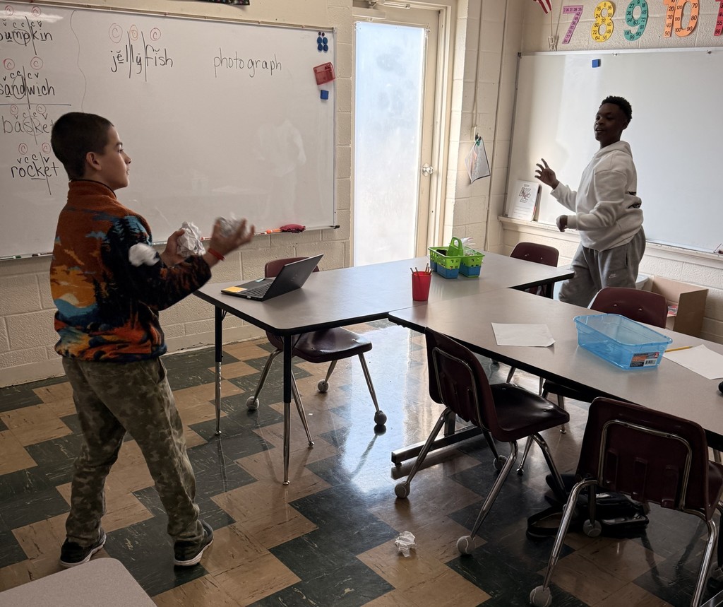 wces student participating in skill snowball game