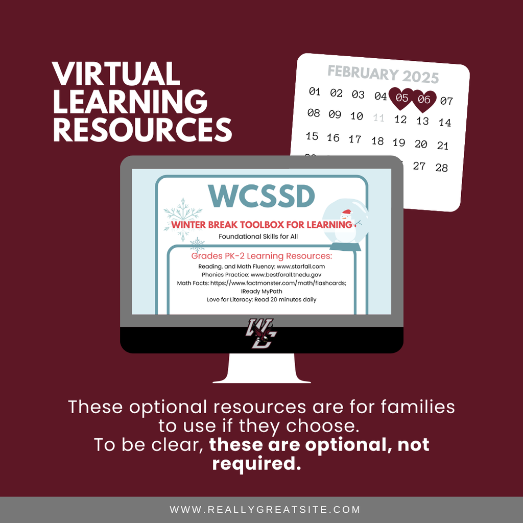 graphic with computer advertising the virtual options with dates pointed out s feb 56, optional resources