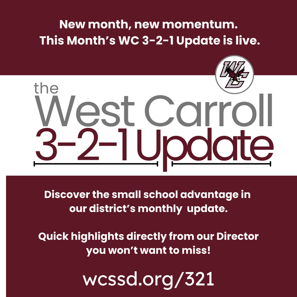this months wc 3-2-1 update is live. don't miss the update from director caldwell for feb www.wcssd.org/321