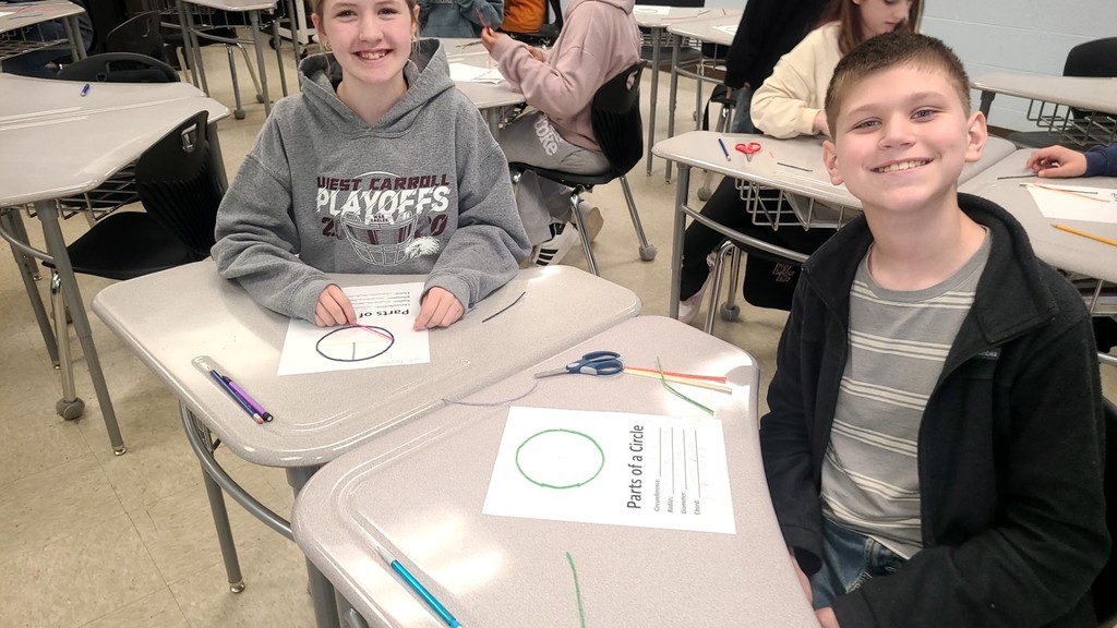 wces student working on pi and circle activites 