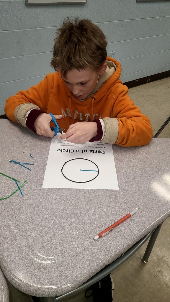 wces student working on pi and circle activites 