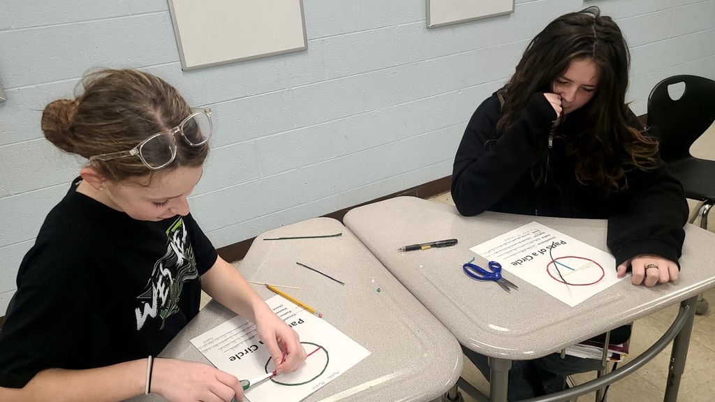 wces student working on pi and circle activites 
