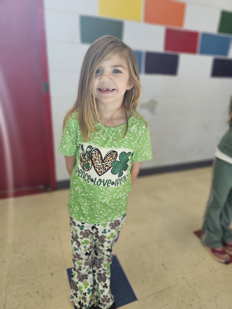west carroll student wearing green and celebrating st patrick's day