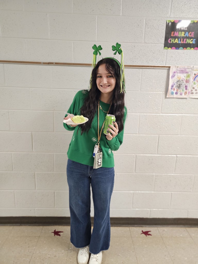west carroll employees wearing green and celebrating st patrick's day