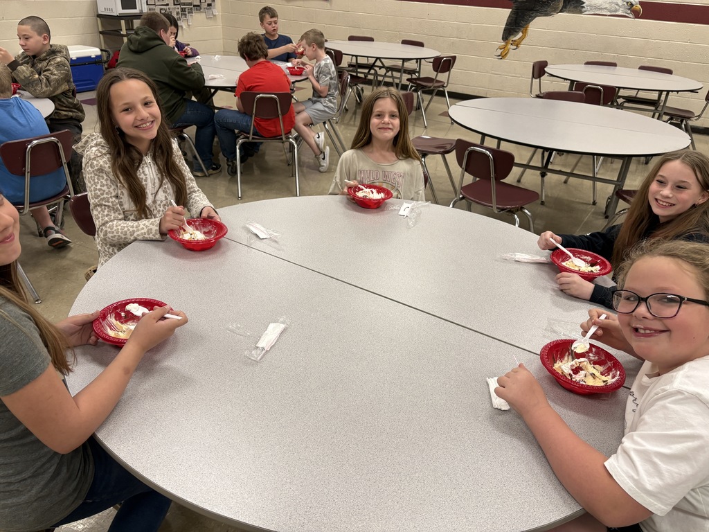 west carroll students in the cafeteria enjoying the prize as those who won the quarterly contest for attendance