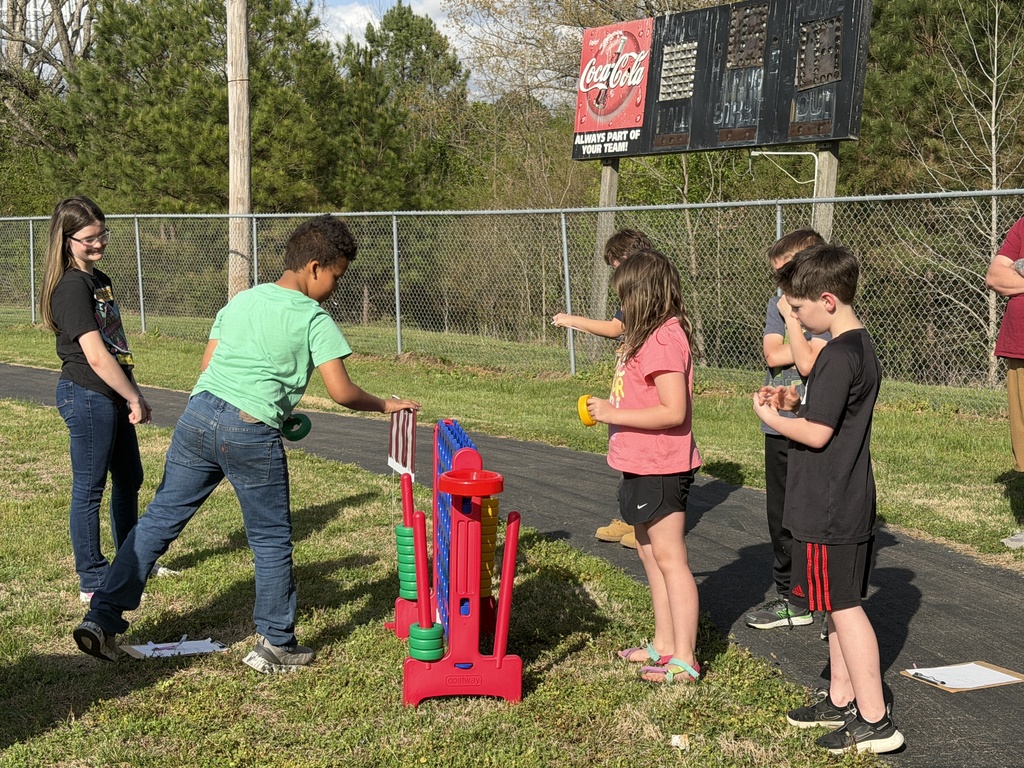 students enjoying games at the math carnival for west carroll elementary school at the trezevant walking track