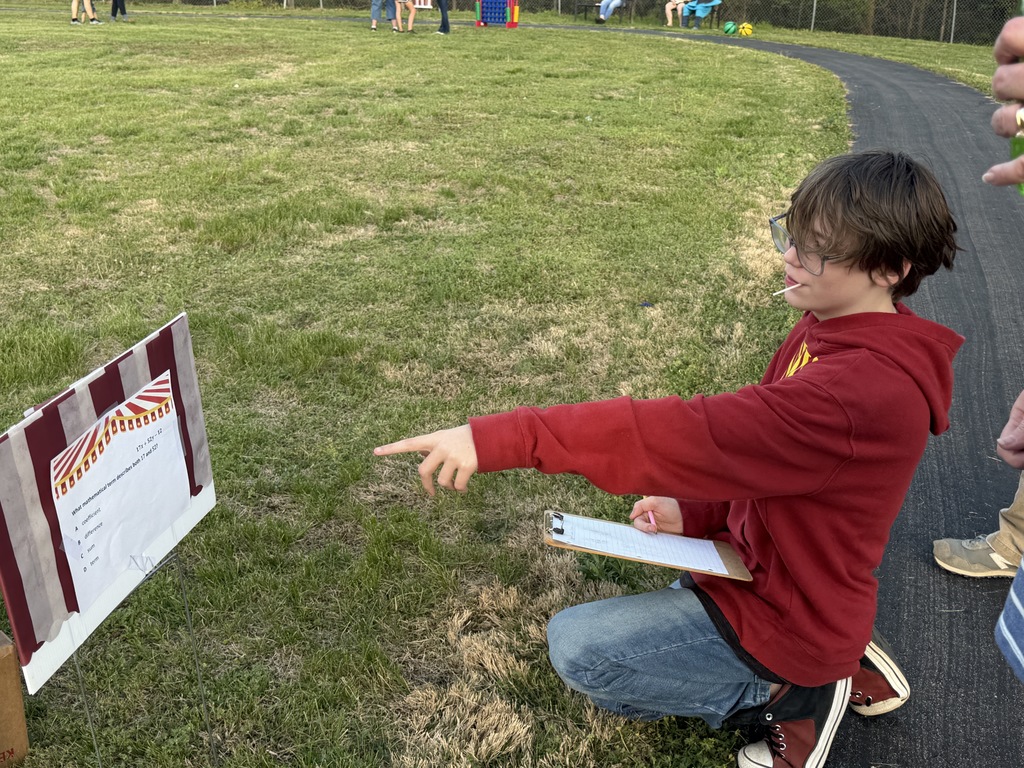 students enjoying games at the math carnival for west carroll elementary school at the trezevant walking track