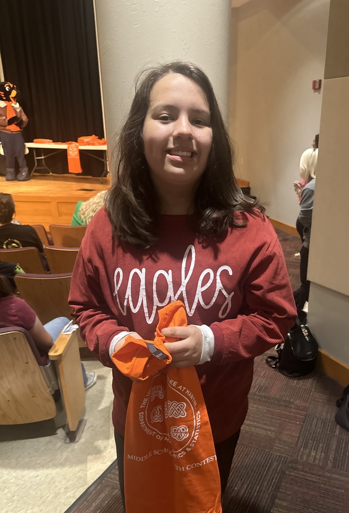 6th grader Sofia Blackkhetter for placing in the Top 10 of her grade level