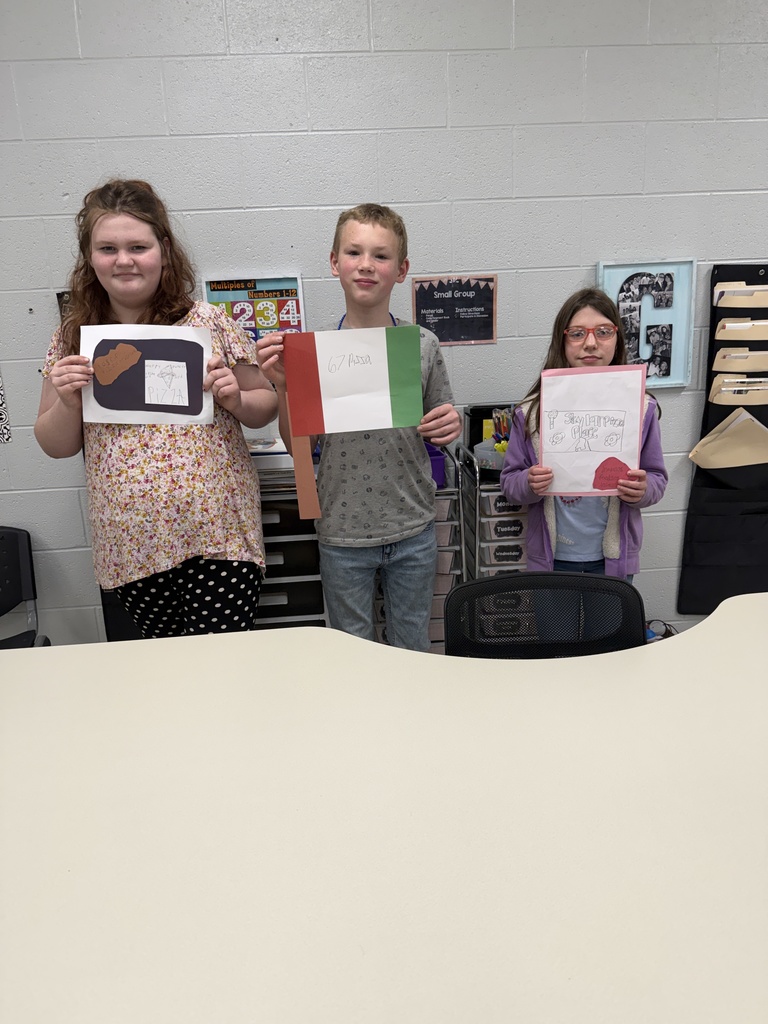 fifth grade students at west carroll elementary showing pizza place math project