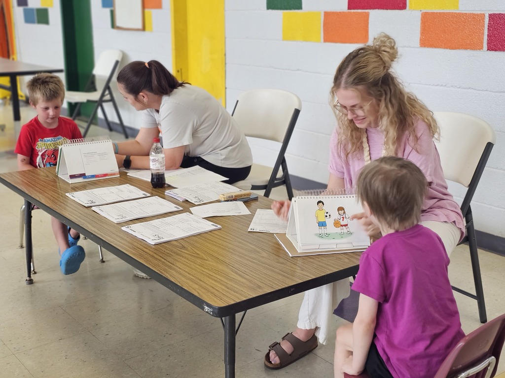 west carroll primary student registering for kindergarten with support staff