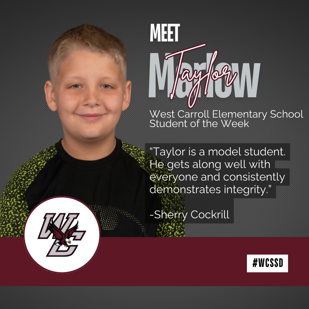 student of the week one of three with name and photo of child