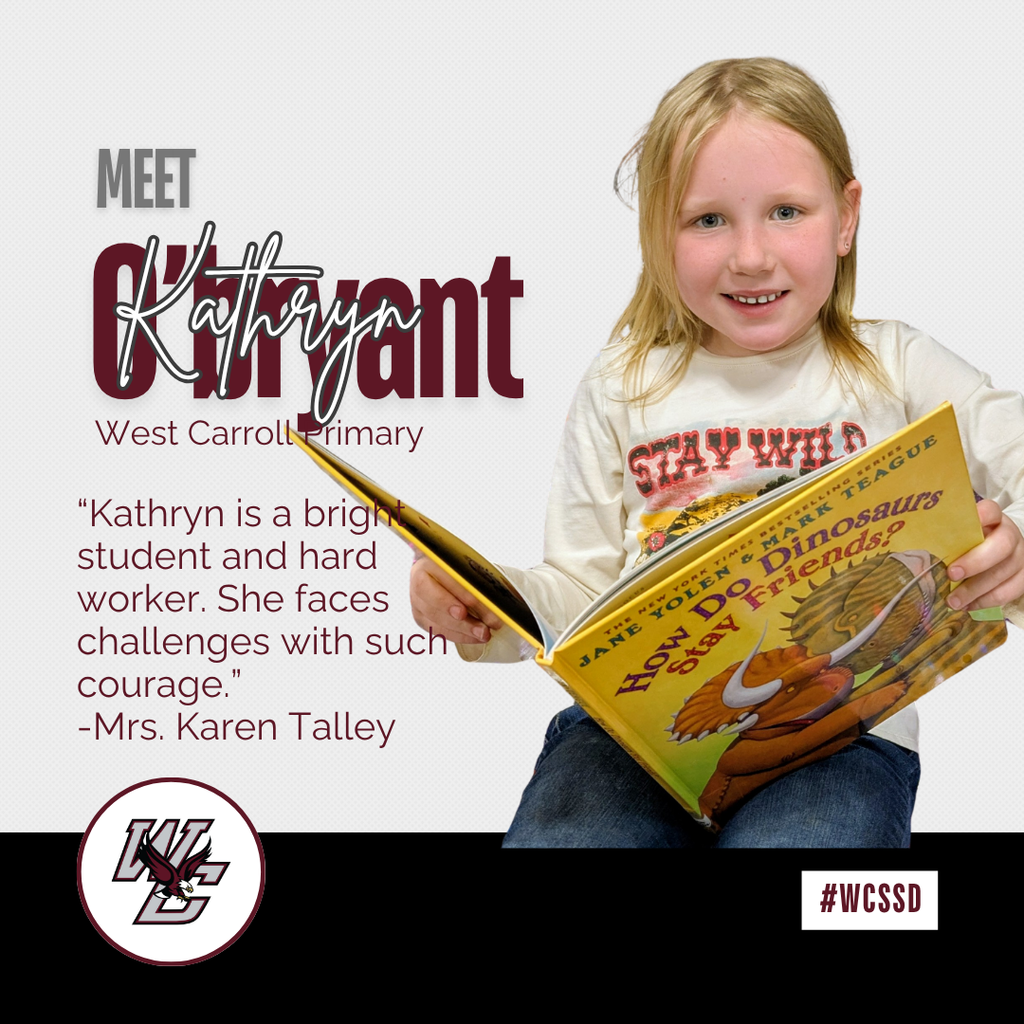 student of the week one of three with name and photo of child