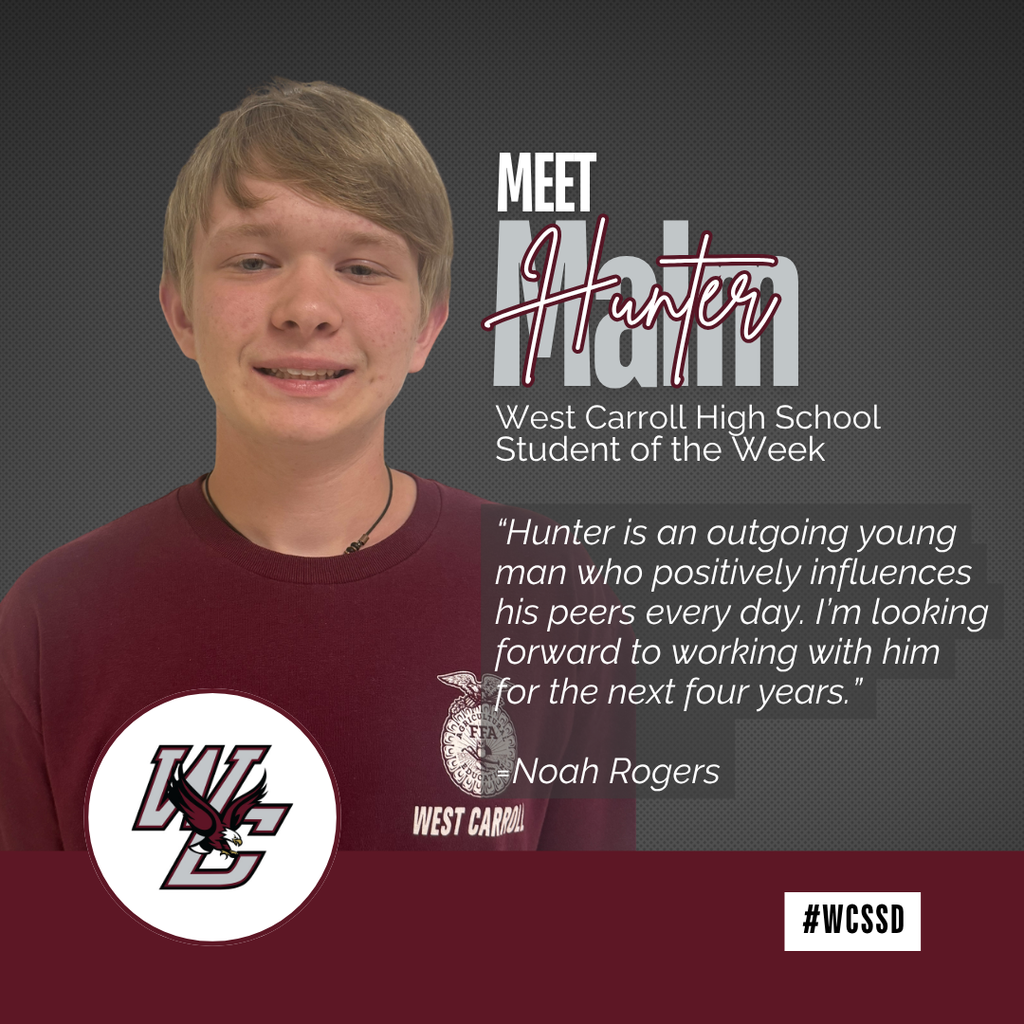 student of the week one of three with name and photo of child