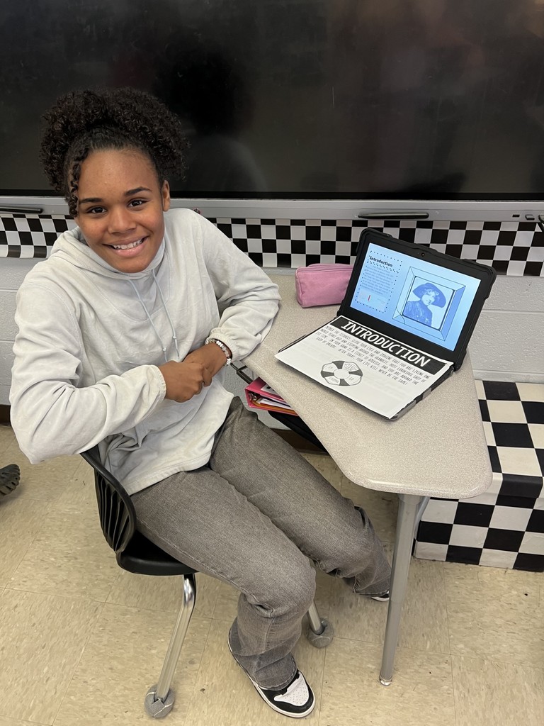 west carroll student working on titanic project for ela class