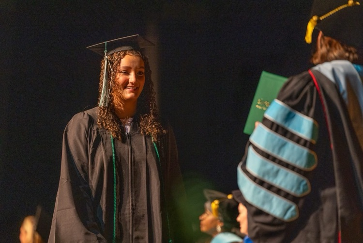 Briylie Sacks receiving diploma