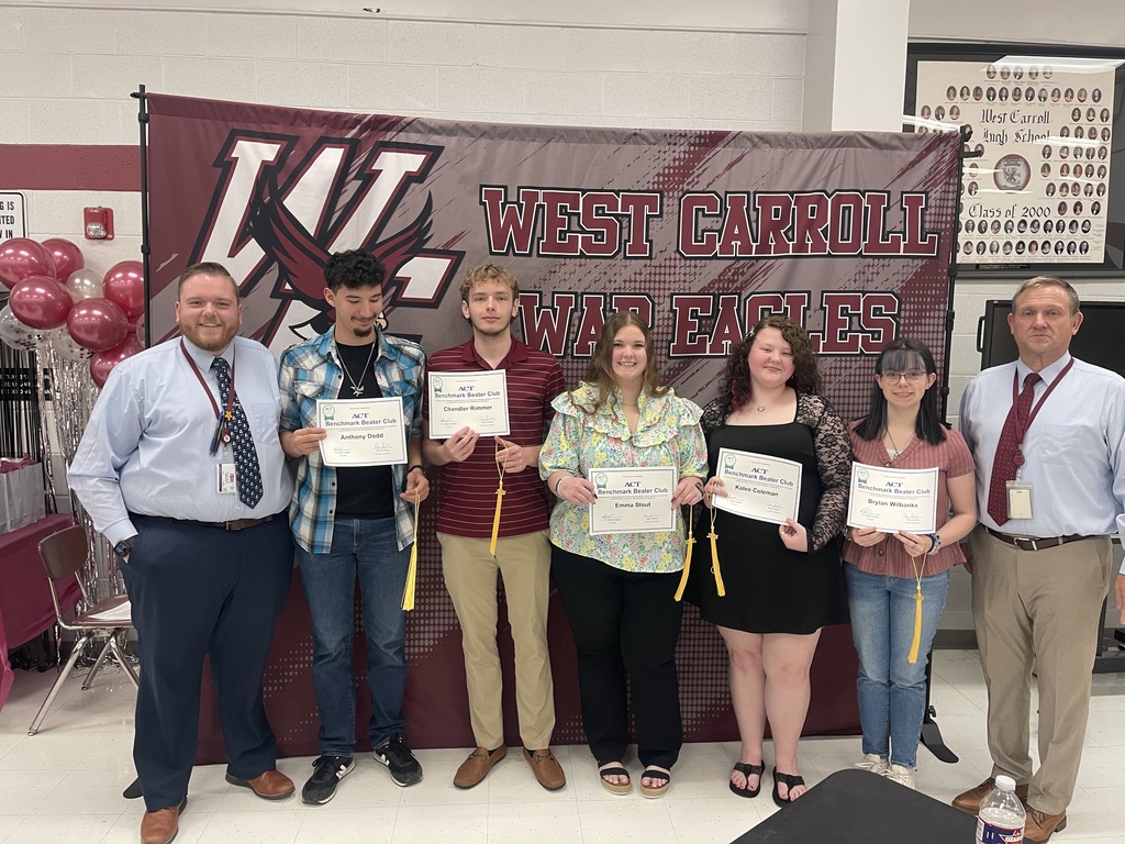 🎖 Gold Tassel – Met all ACT Benchmark scores: Kalee Coleman, Brylan Wilbanks, Evan Pepper, Emma Stout, Chandler Rimmer, and Anthony Dodd