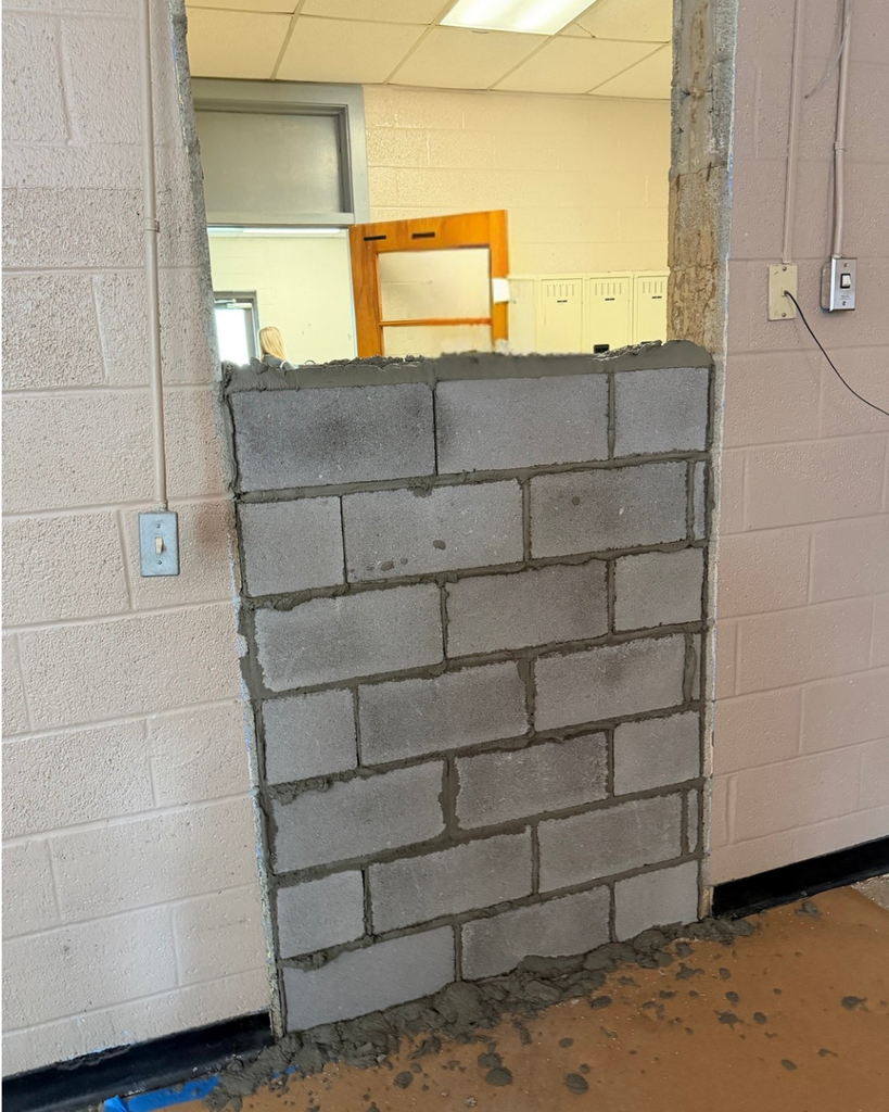 wall being built at west carroll elementary school