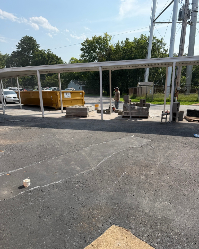 construction materials outside of west carroll elementary school