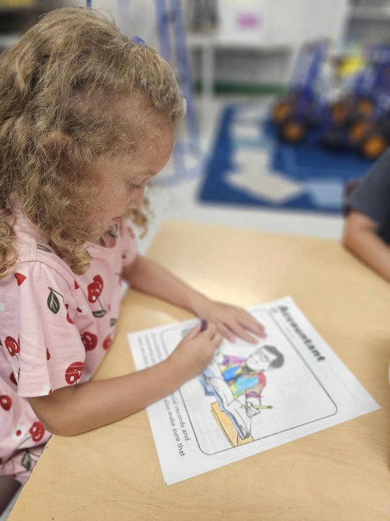 west carroll primary student coloring sheet about careers