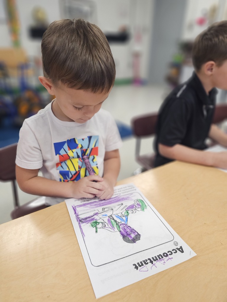 west carroll primary student coloring sheet about careers