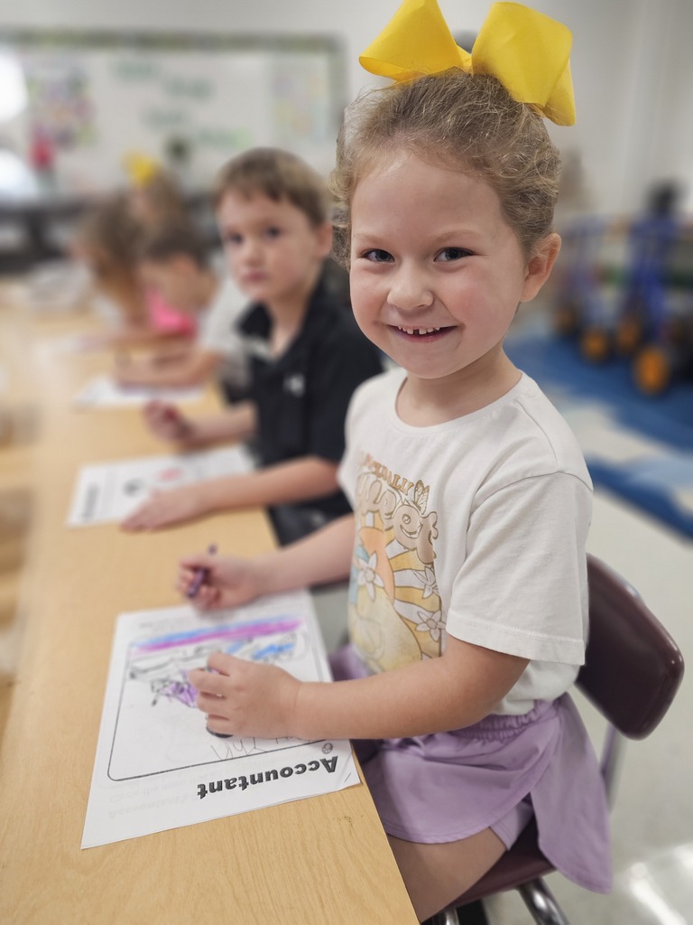 west carroll primary student coloring sheet about careers