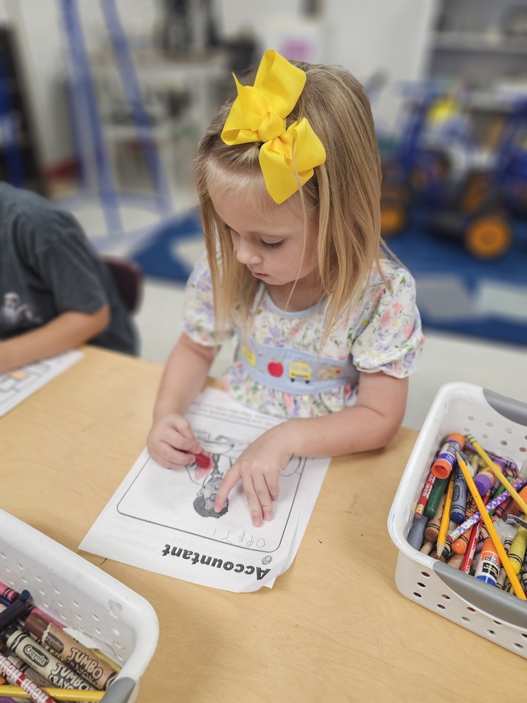 west carroll primary student coloring sheet about careers