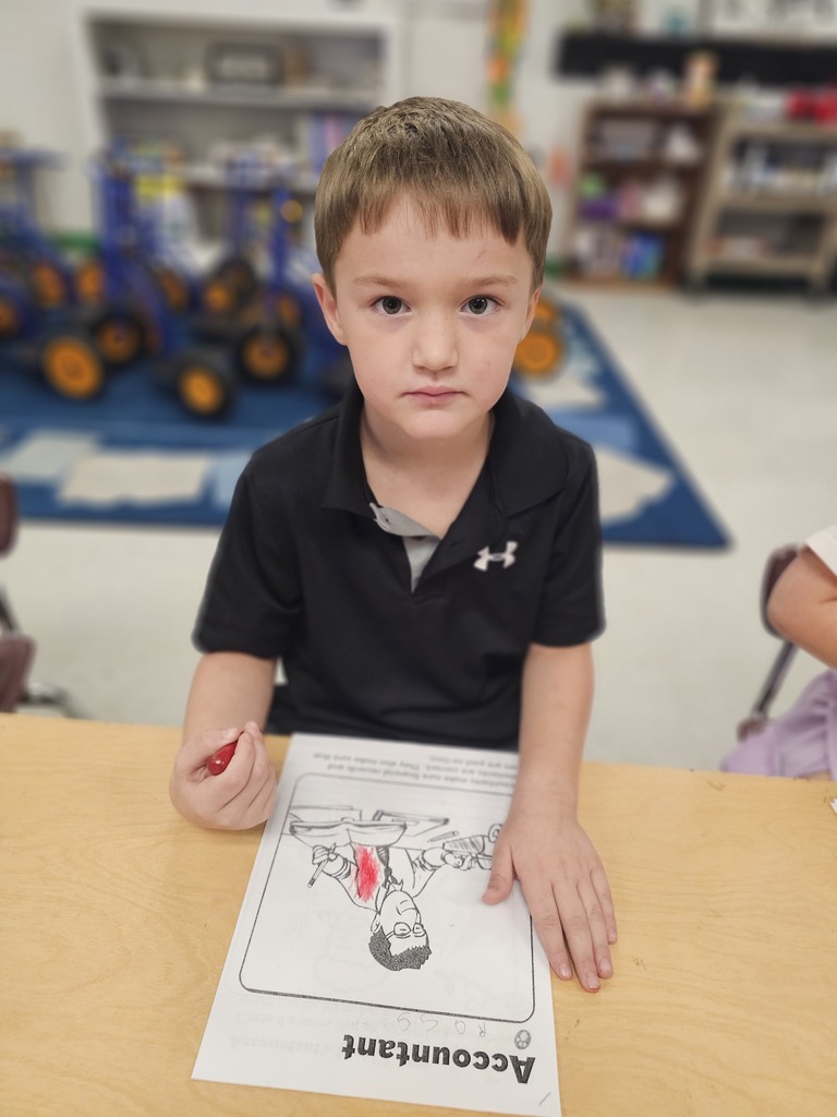 west carroll primary student coloring sheet about careers