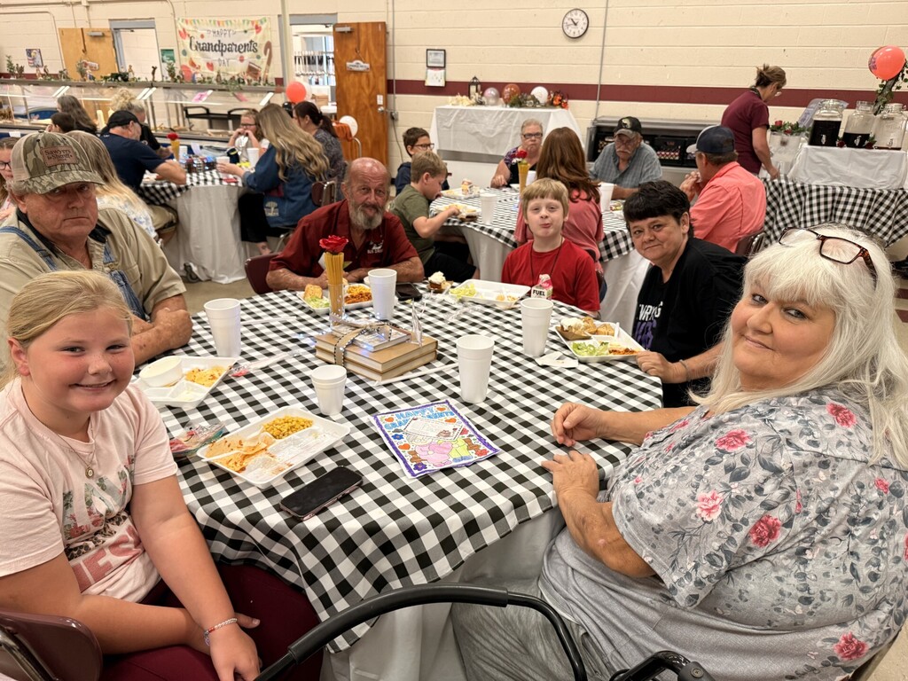 west carroll elementary students with grandparents at lunch