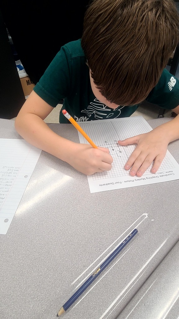 west carroll 6th grade student working in math class on community planning activity to calculat distance