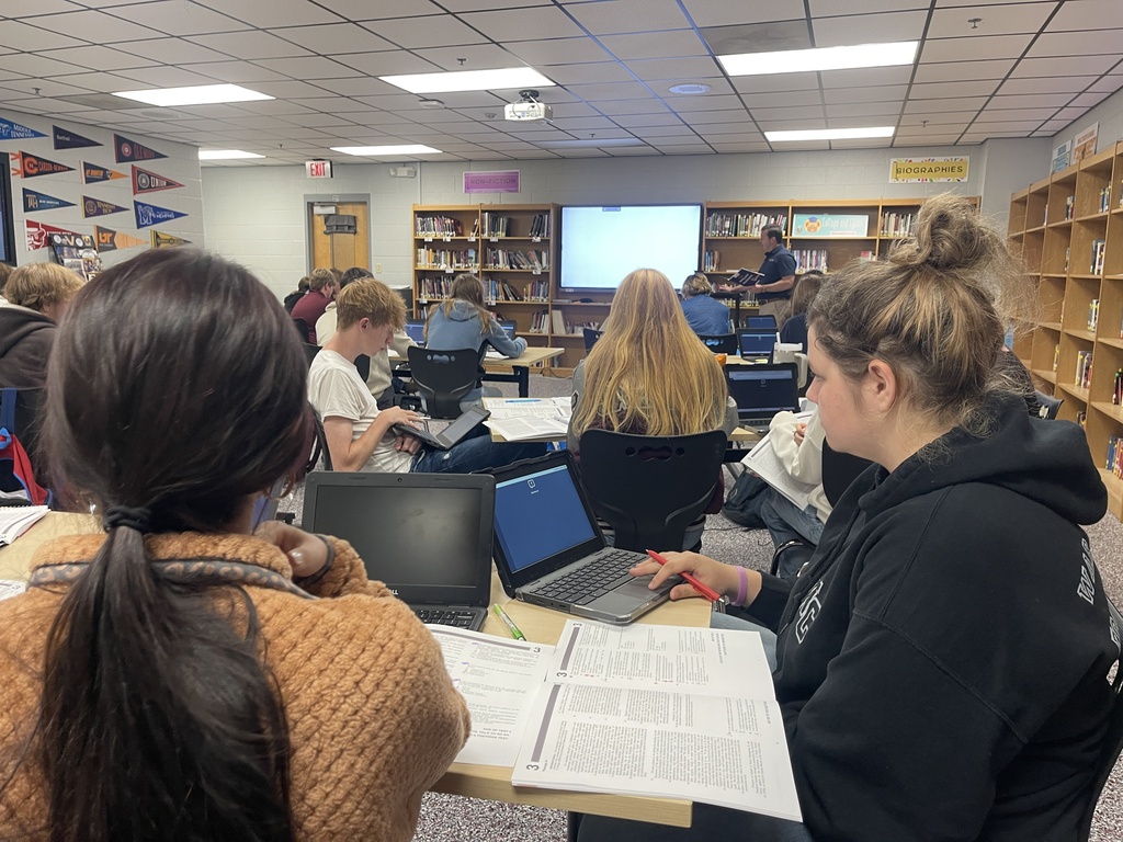 tudents work through ACT preparation materials on laptops and printed practice tests during an all-day ACT Bootcamp for West Carroll juniors and seniors.
