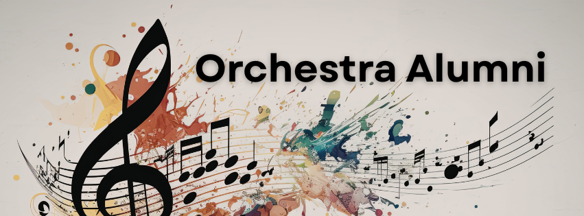 Orchestra Alumni with Musical notes