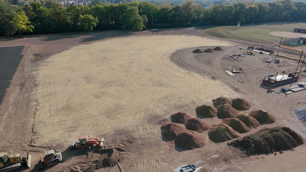 baseball field under construction