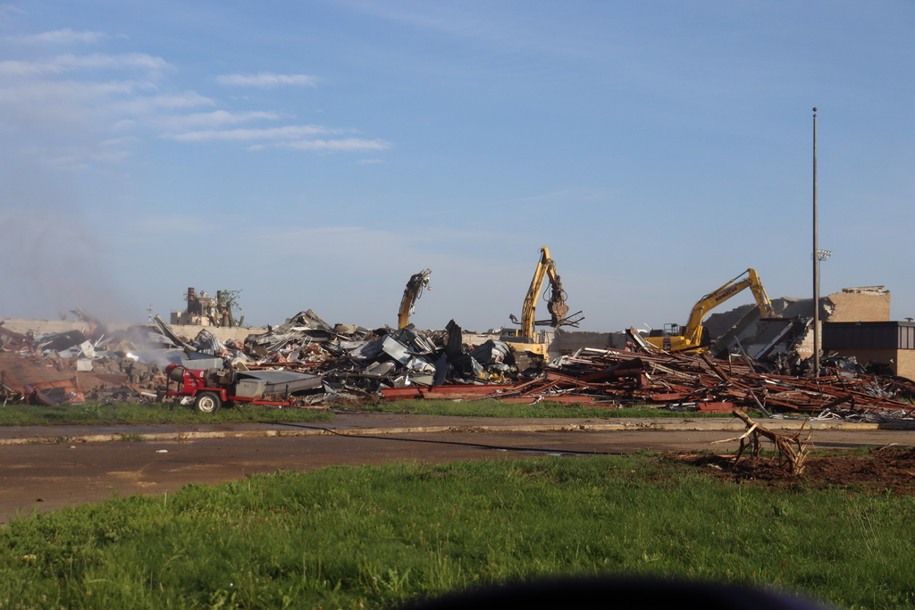 Building being torn down